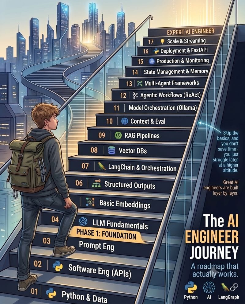 AI Engineer Yol Haritası: Temelden Uzmanlığa Katman Katman - blog yazısı görseli