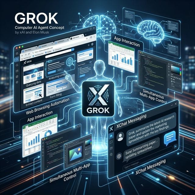 Grok Computer Geliyor: xAI'ın Otonom Yapay Zeka Ajanı Yarışa Katılıyor - blog yazısı görseli